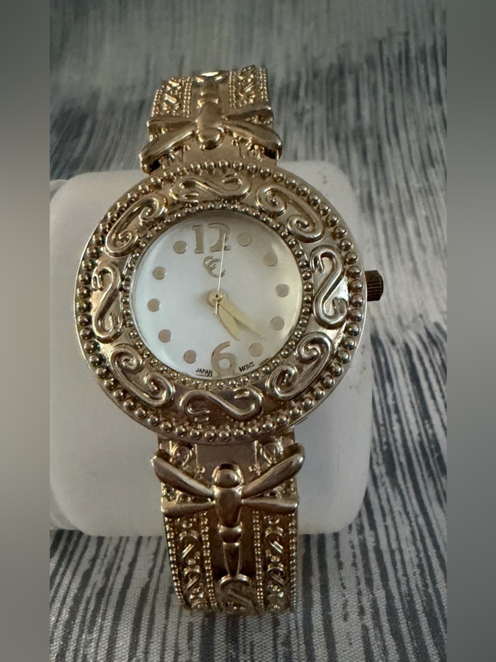 Ornate Gold Tone Decorative Women's Bracelet Watch - Charming Charlie